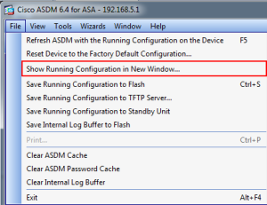 Show Running-Config in ASDM