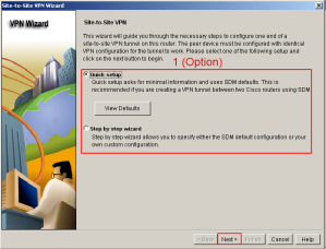 SDM VPN Wizard